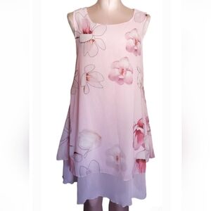 Floral Pink Sleeveless Dress